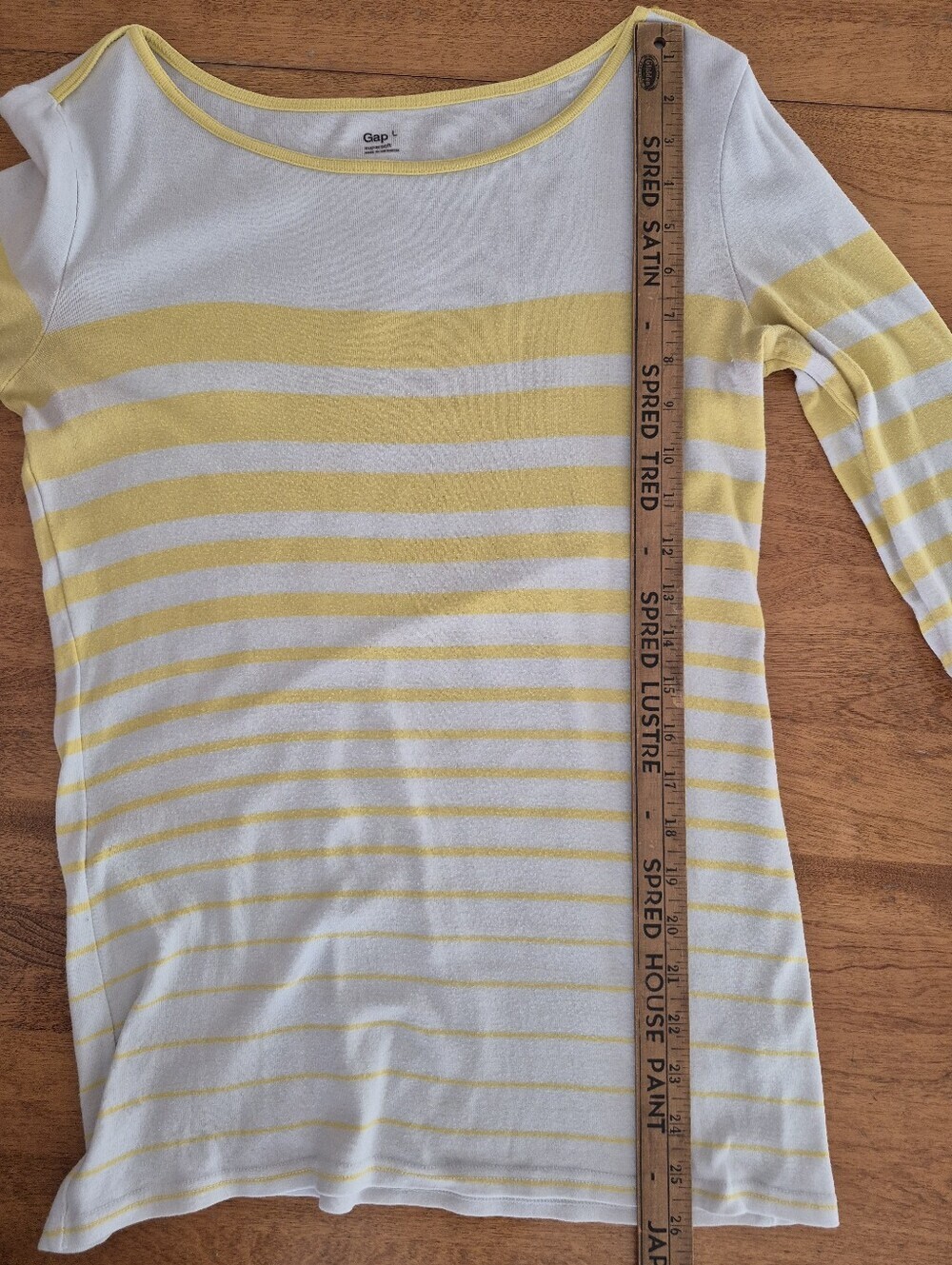 GAP White and Yellow Striped Long Sleeve Knit Top - Picture 5 of 8